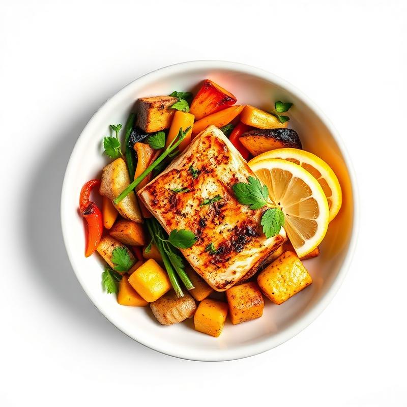 Fresh salmon plate from Sunfare meal delivery in Los Angeles